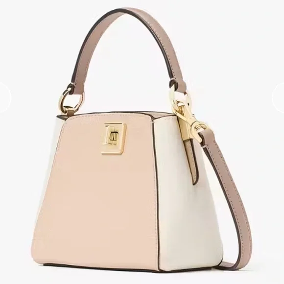 Kate Spade Chic Phoebe Mini Top Handle Crossbody Bag Purse NWT Beige Cream NEW - Picture 8 of 11